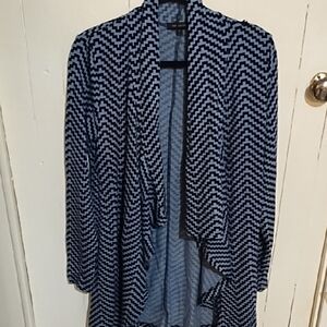 The Limited Blue and Black Chevron Cardigan VGC Size Large Open Front.